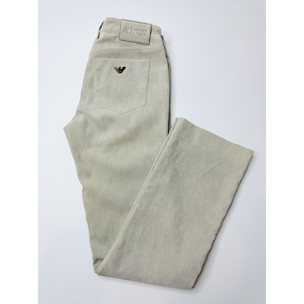 Armani Jeans Womens 27 Gray Corduroy Pants Bootcut Stretch Designer Italy 28x30 - Picture 3 of 13